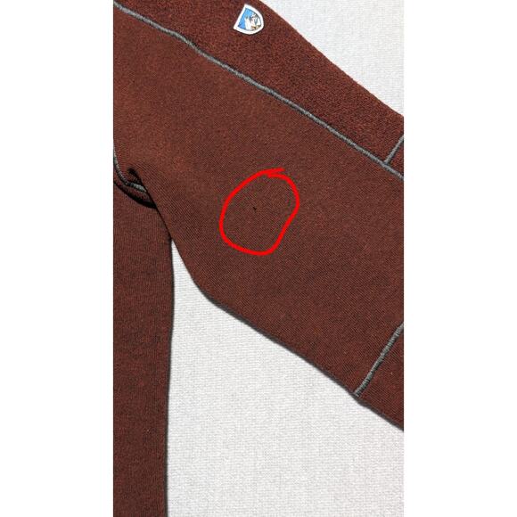 Kuhl Europa 1/4 Zip Sweater Men’s Small Rust Red Fleece Pullover F16 Style... - Picture 8 of 12